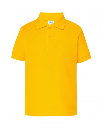 Geltoni polo marškinėliai su emblema pradinukams