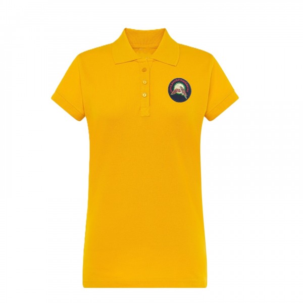 Geltoni polo marškinėliai su emblema mergaitėms/merginoms