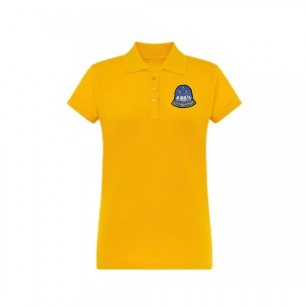 Geltoni polo marškinėliai su emblema mergaitėms/merginoms