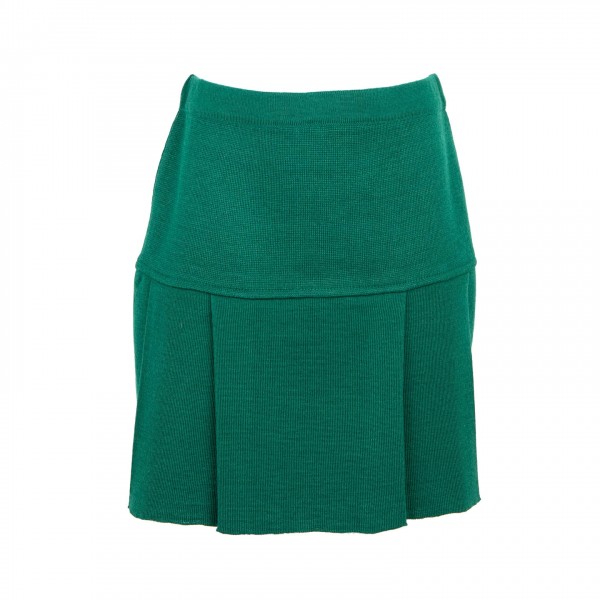 Megztas žalias klostuotas sijonas pradinukei