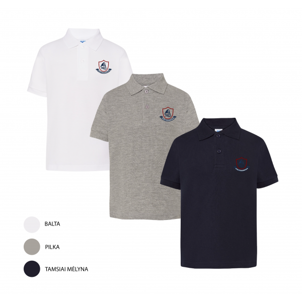 Polo marškinėliai  berniukui/vaikinui su mokyklos emblema
