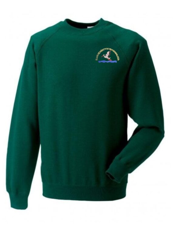 Trikotažinis sportinio tipo džemperis su mokyklos emblema-0