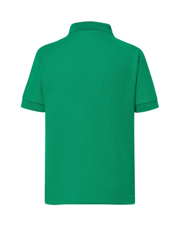 Žali polo marškinėliai berniukui/vaikinui su mokyklos emblema-3605