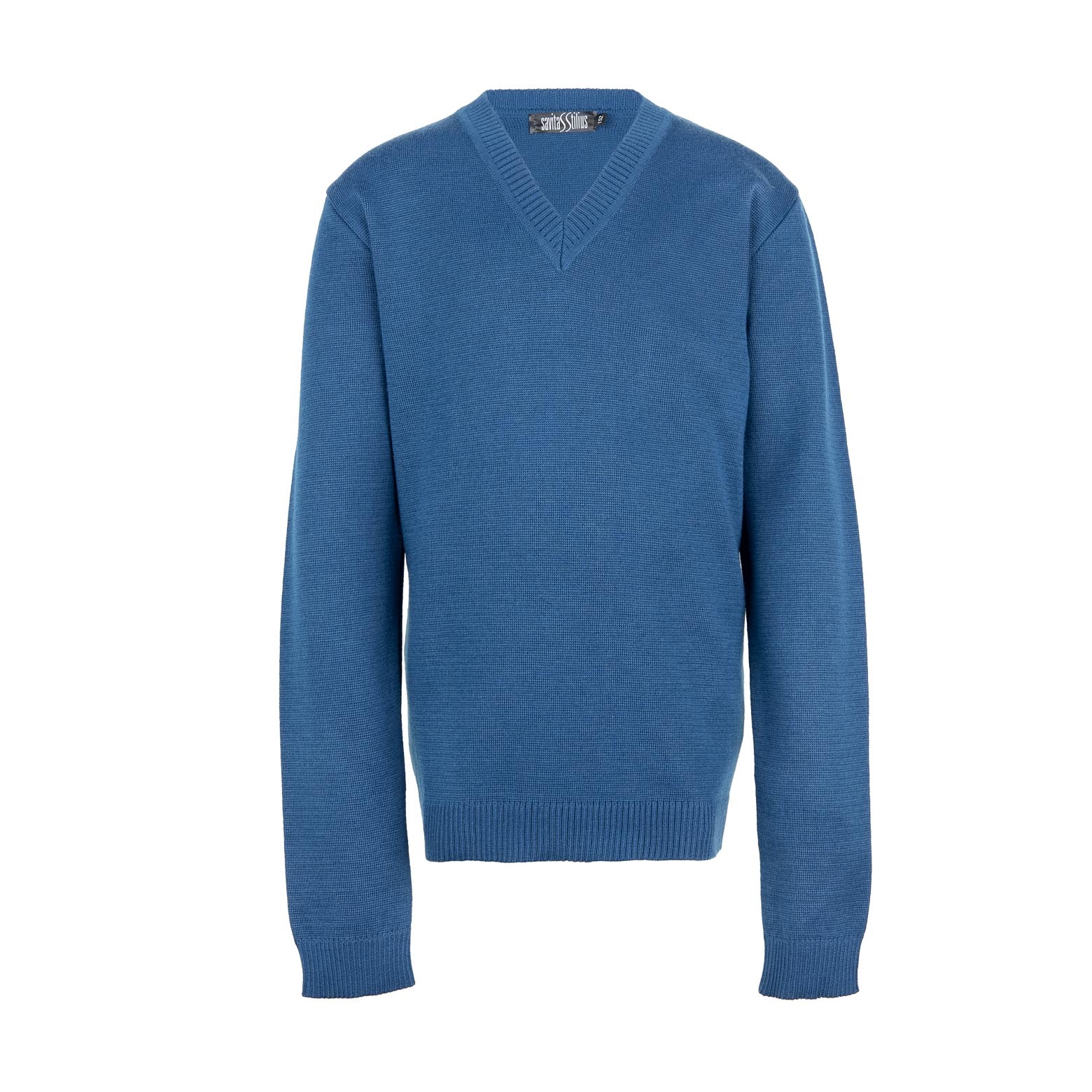 Megztinis V formos kaklu su mokyklos emblema-0