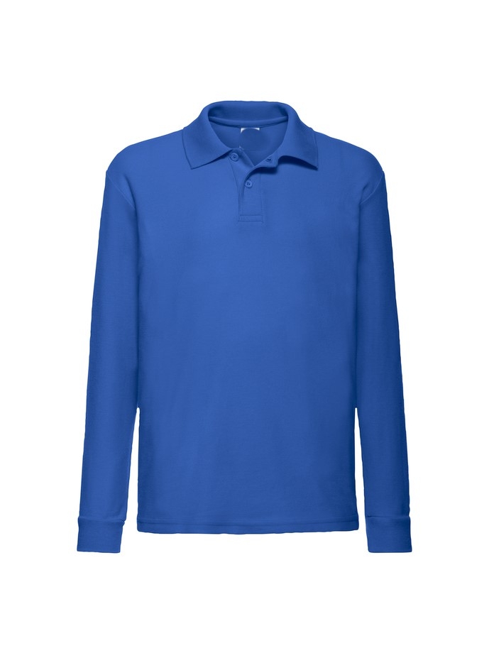 Polo marškinėliai ilgomis rankovėmis su emblema berniukams/vaikinams-0