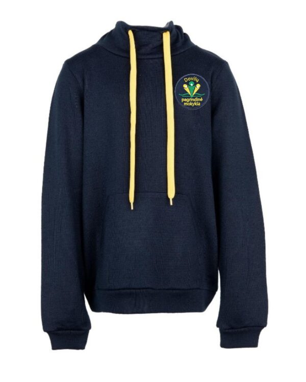 Megztas sportinis džemperis su mokyklos emblema