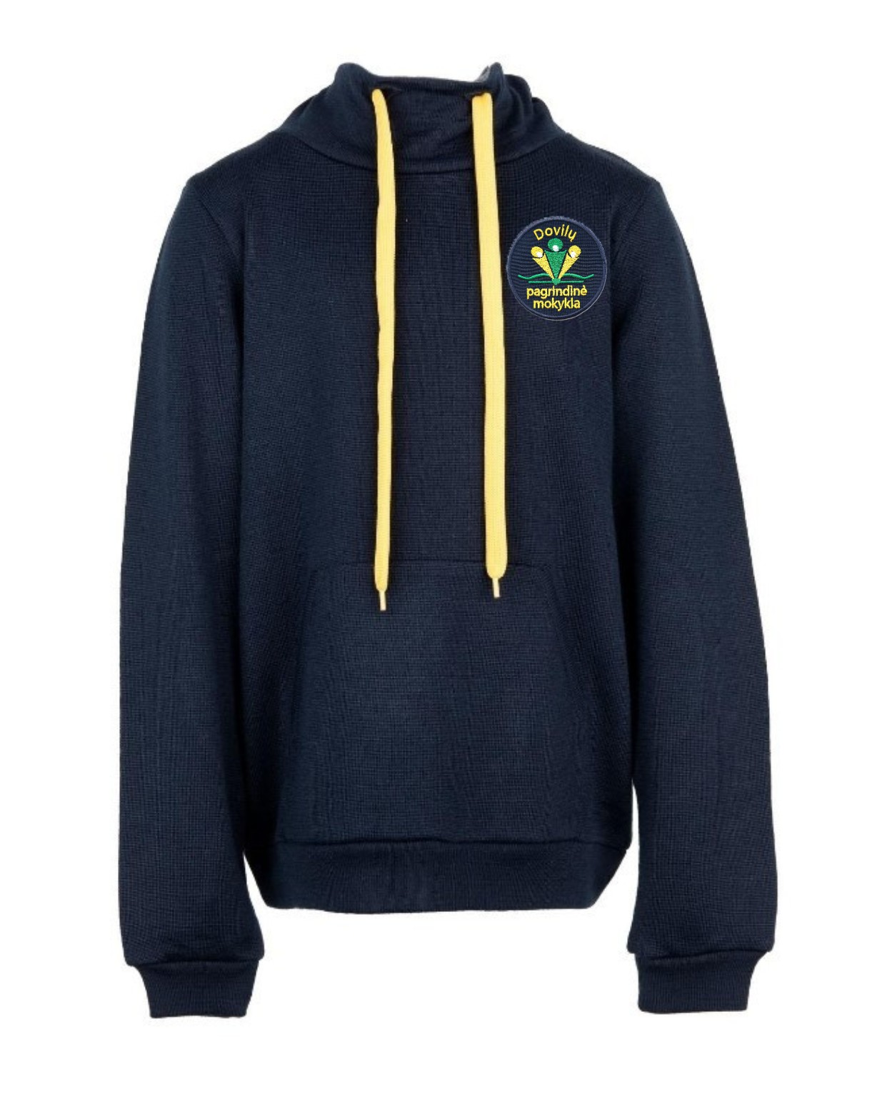 Megztas sportinis džemperis su mokyklos emblema