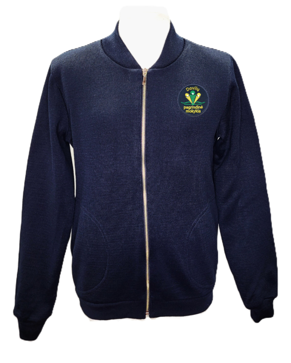 Užtraukiamas megztinis su mokyklos emblema