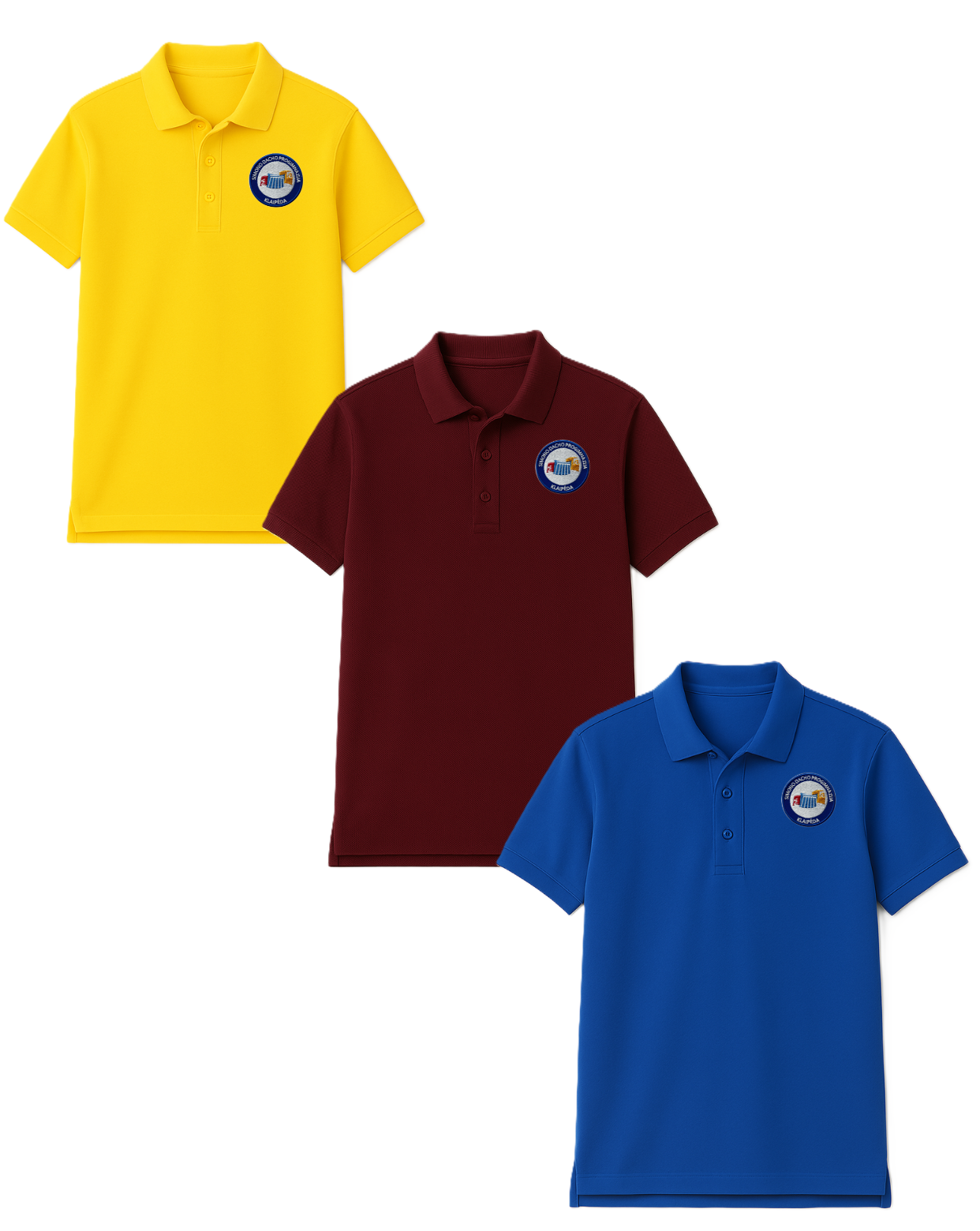 Polo marškinėliai trumpomis rankovėmis su mokyklos logotipu