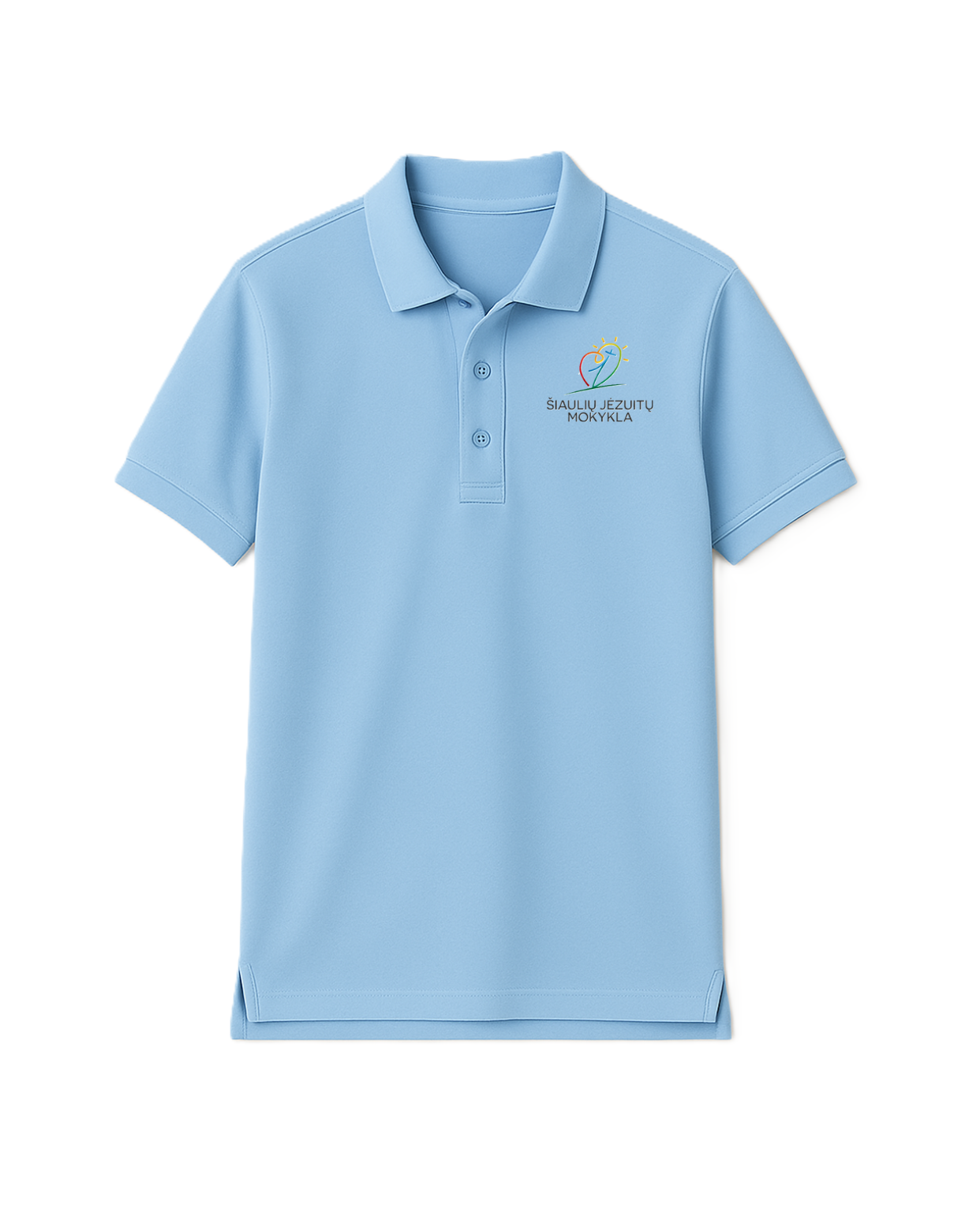 Polo marškinėliai trumpomis rankovėmis su mokyklos logotipu