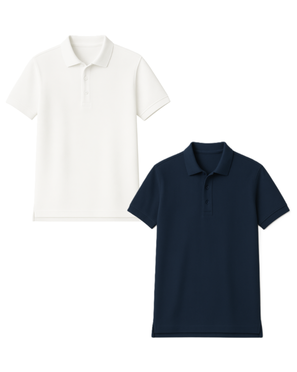 Polo marškinėliai trumpomis rankovėmis be mokyklos emblemos
