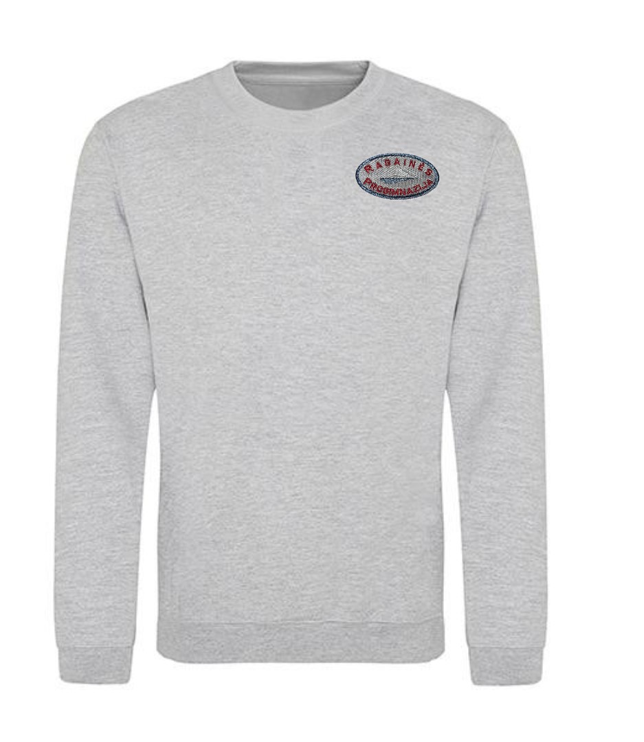 Trikotažinis sportinio tipo džemperis su mokyklos emblema