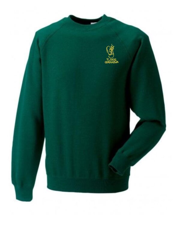 Trikotažinis džemperis be gobtuvo su mokyklos logotipu