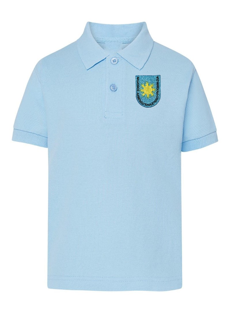 Polo marškinėliai trumpomis rankovėmis su mokyklos logotipu