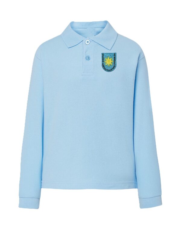 Polo marškinėliai ilgomis rankovėmis su mokyklos logotipu