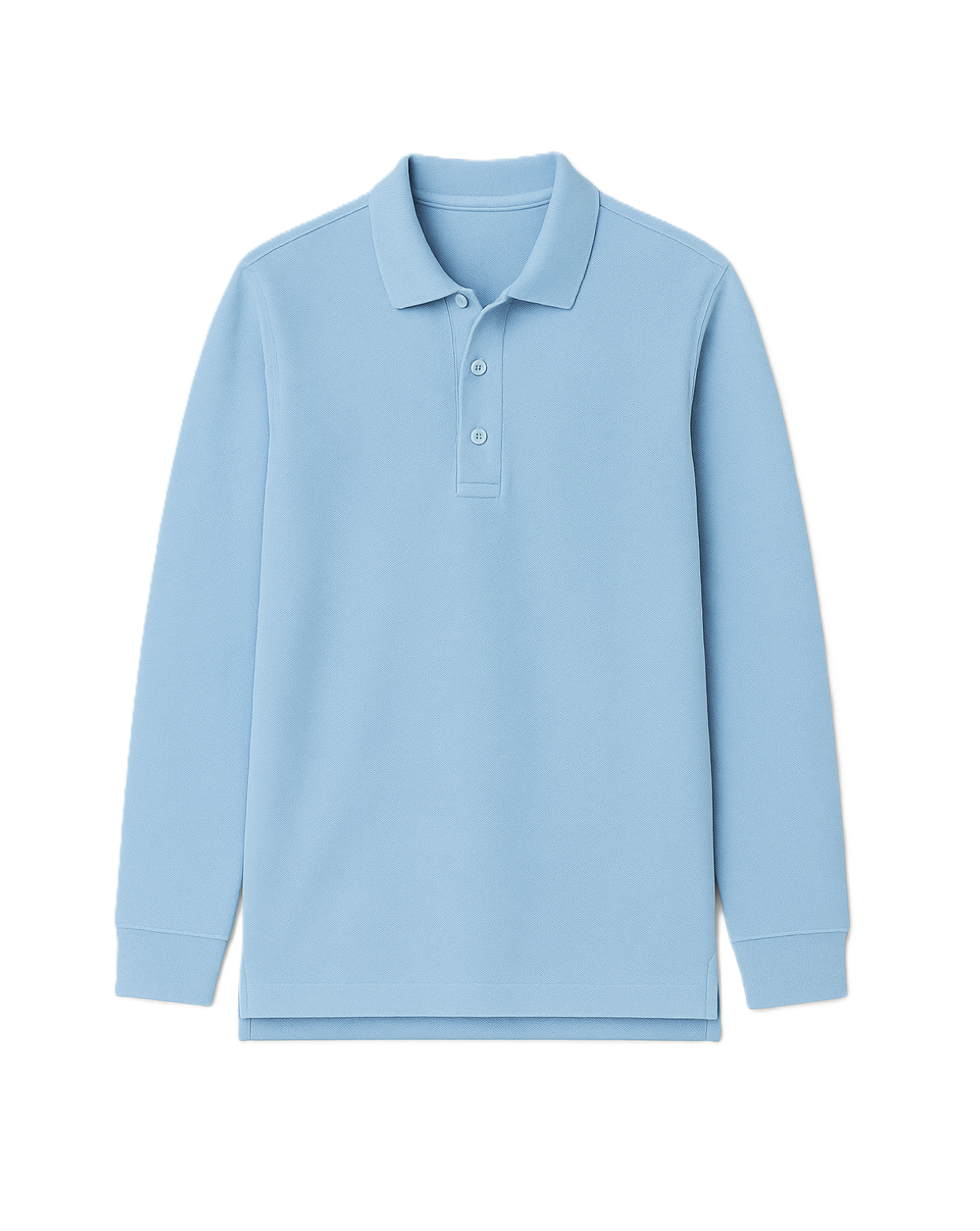 Polo marškinėliai ilgomis rankovėmis be mokyklos emblemos