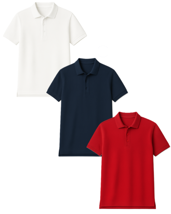 Polo marškinėliai trumpomis rankovėmis be mokyklos emblemos