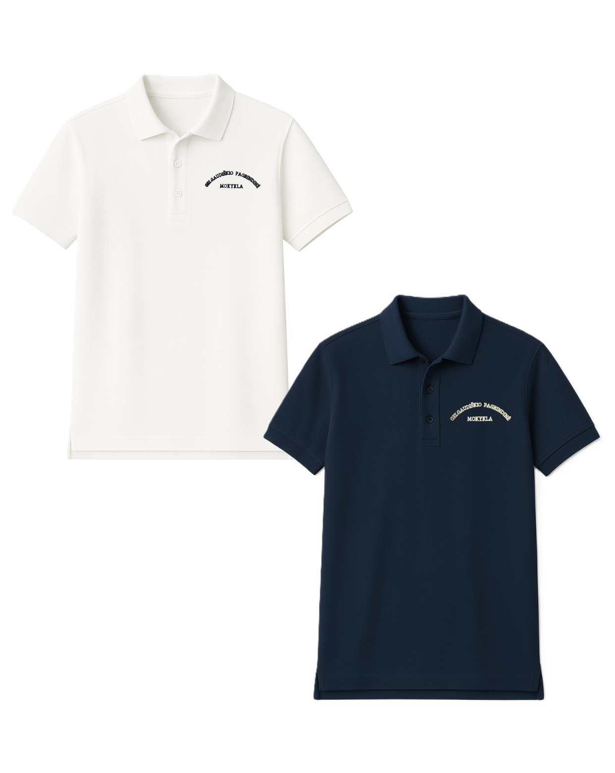 Polo marškinėliai trumpomis rankovėmis su mokyklos logotipu
