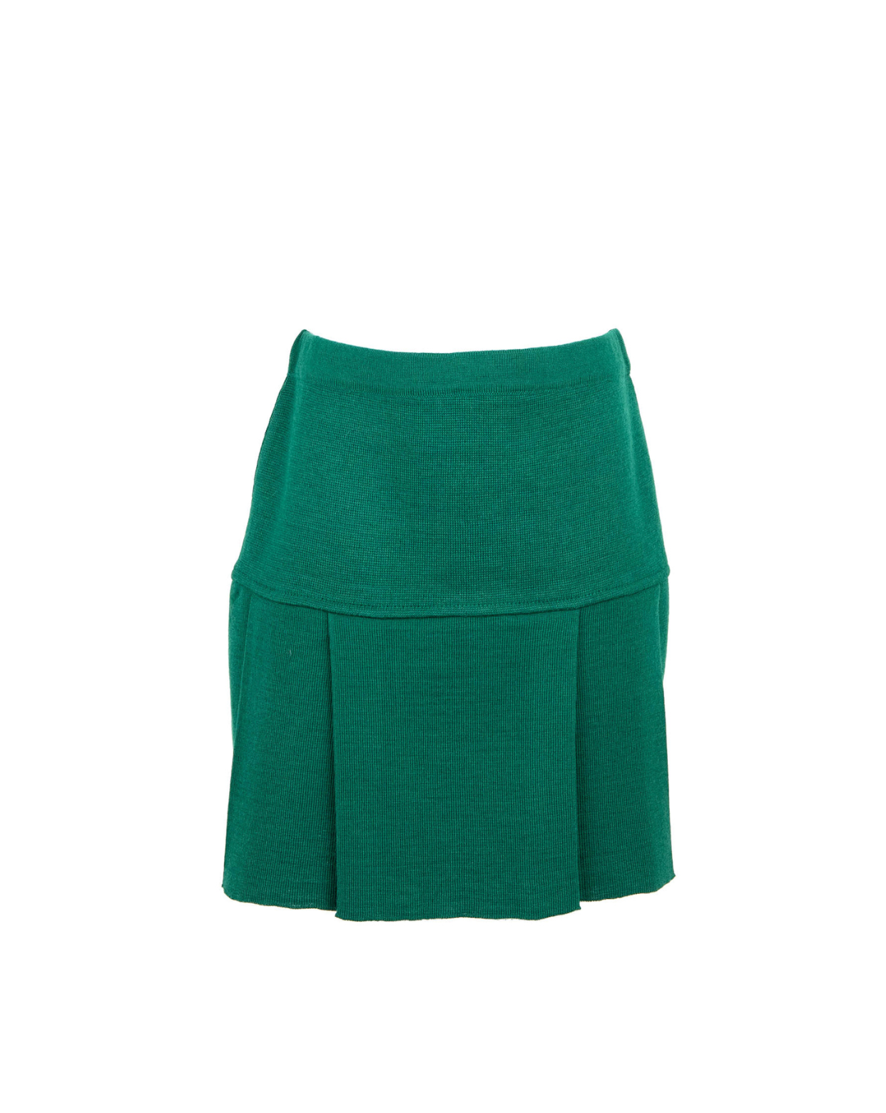 Megztas žalias klostuotas sijonas