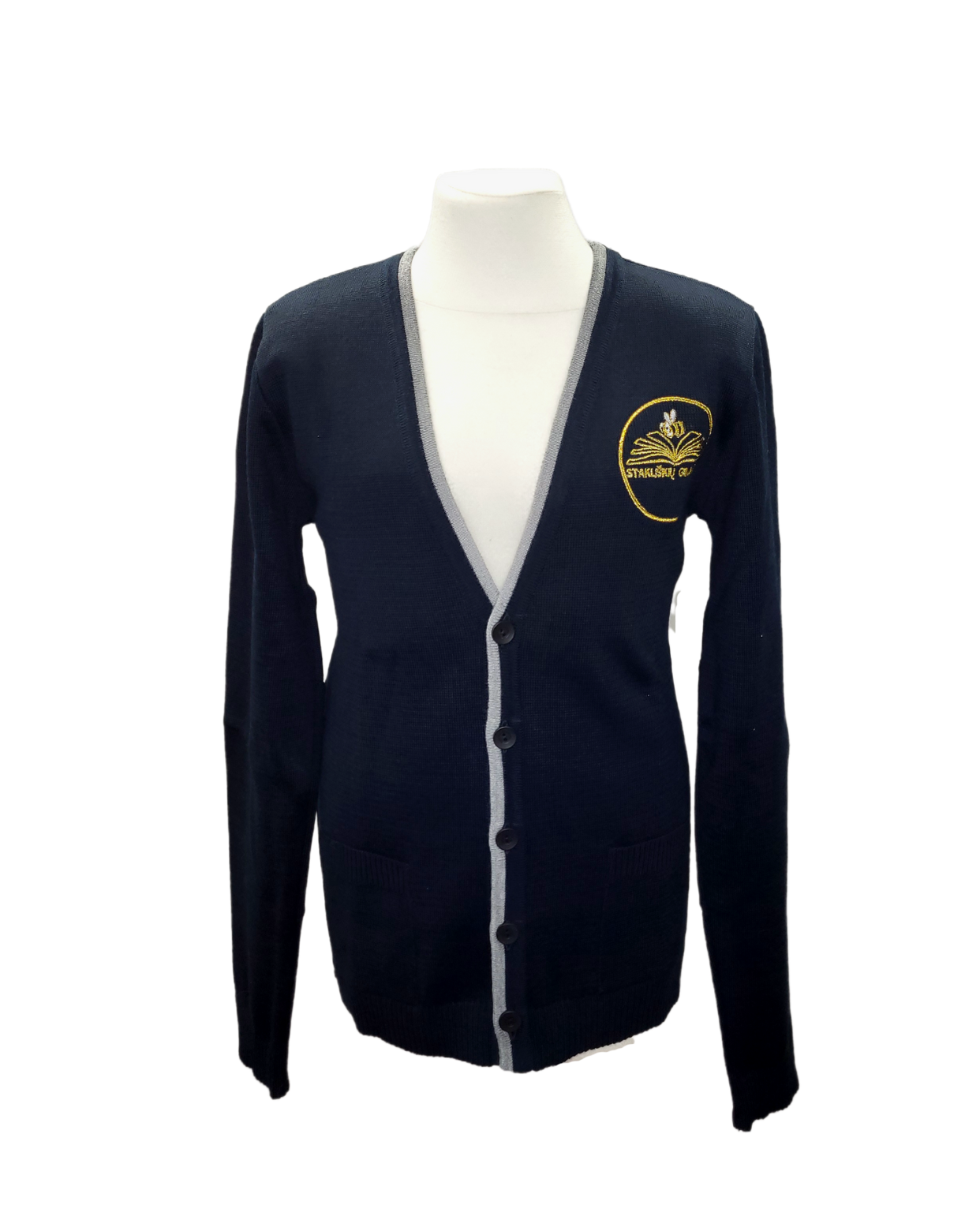 Žaketas su mokyklos emblema