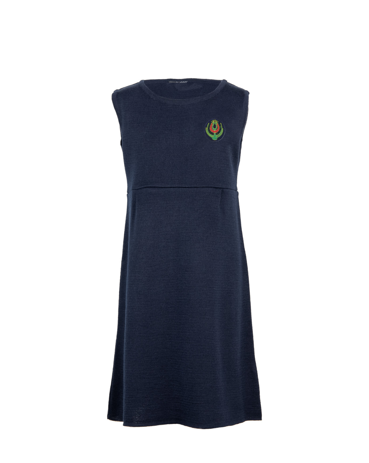 Lygus sarafanas su mokyklos emblema