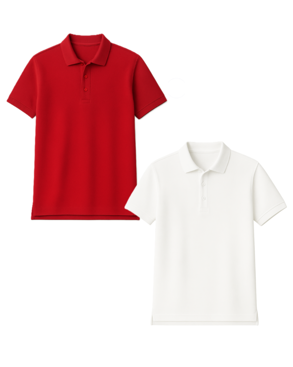 Polo marškinėliai trumpomis rankovėmis be mokyklos emblemos