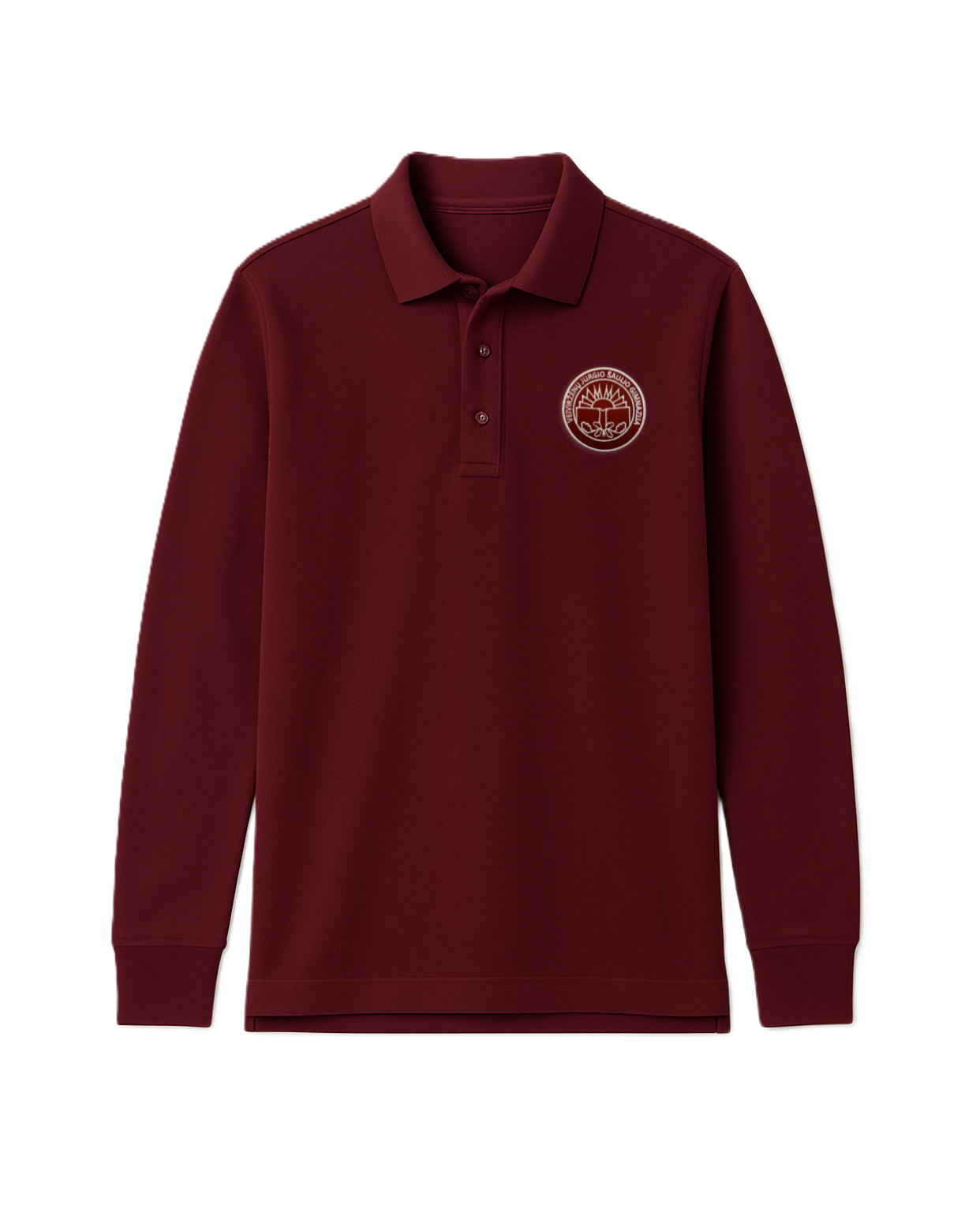 Polo marškinėliai ilgomis rankovėmis su mokyklos logotipu