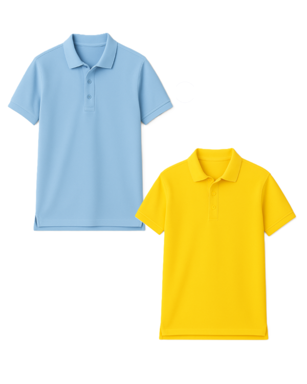 Polo marškinėliai trumpomis rankovėmis be mokyklos emblemos