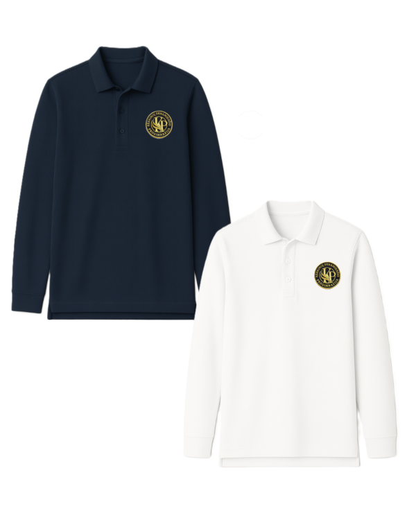 Polo marškinėliai ilgomis rankovėmis su mokyklos logotipu