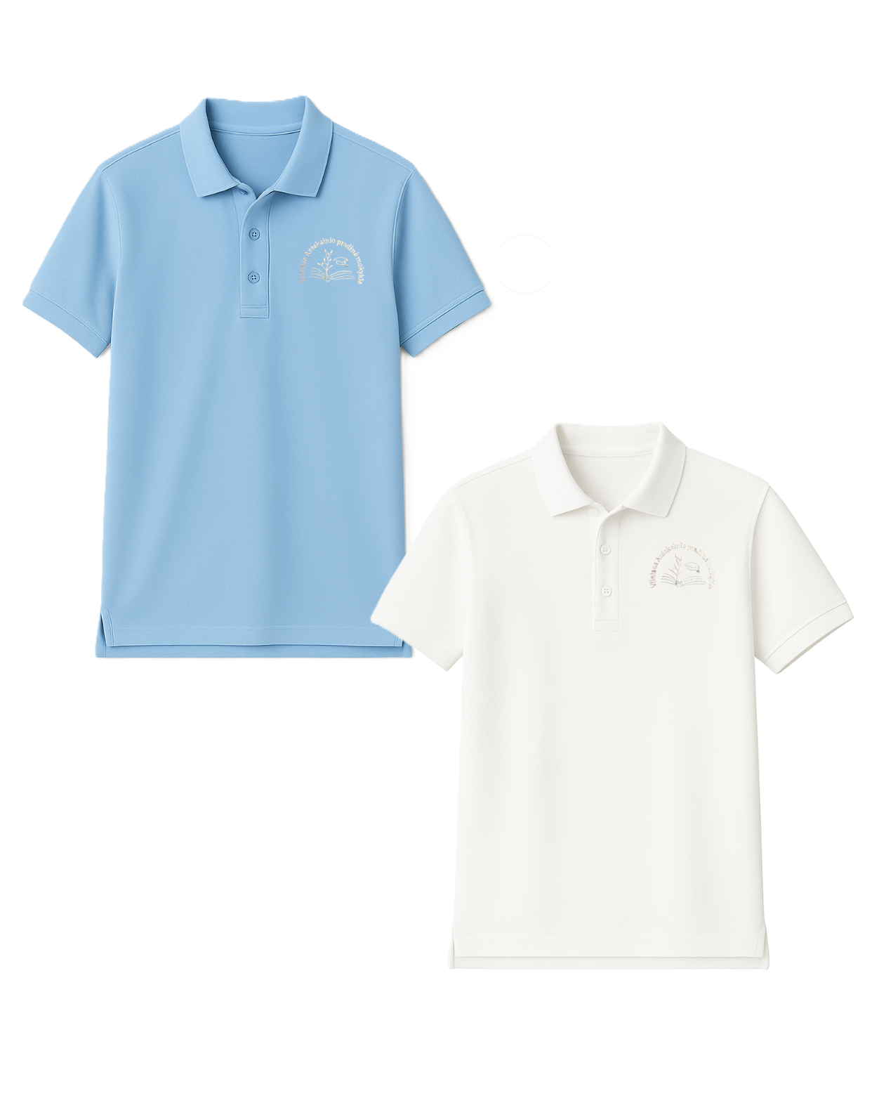 Polo marškinėliai trumpomis rankovėmis su mokyklos logotipu