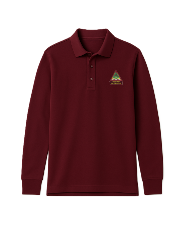 Polo marškinėliai ilgomis rankovėmis su mokyklos logotipu