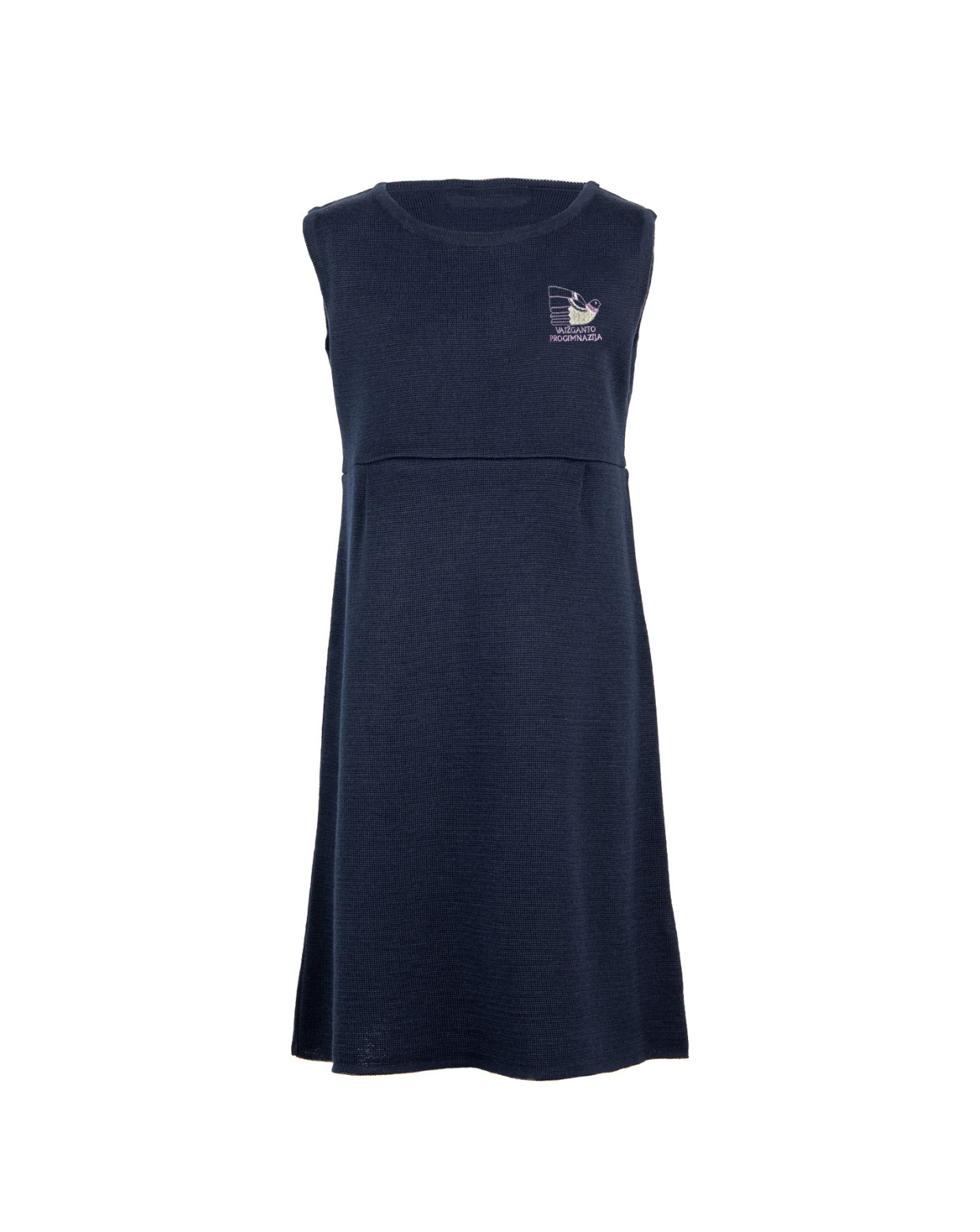 Lygus sarafanas su mokyklos emblema