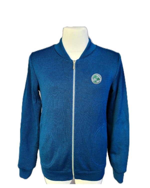 Užtraukiamas megztinis su mokyklos emblema