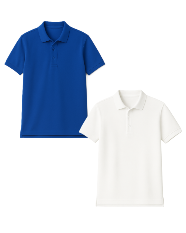 Polo marškinėliai trumpomis rankovėmis be mokyklos emblemos