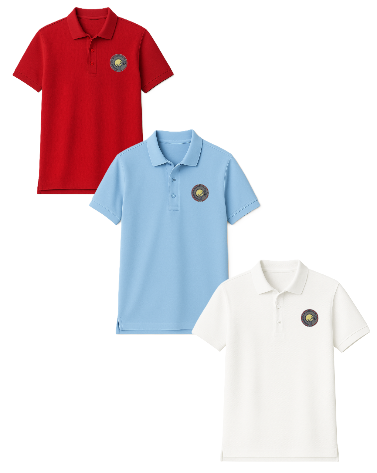 Polo marškinėliai trumpomis rankovėmis su mokyklos logotipu