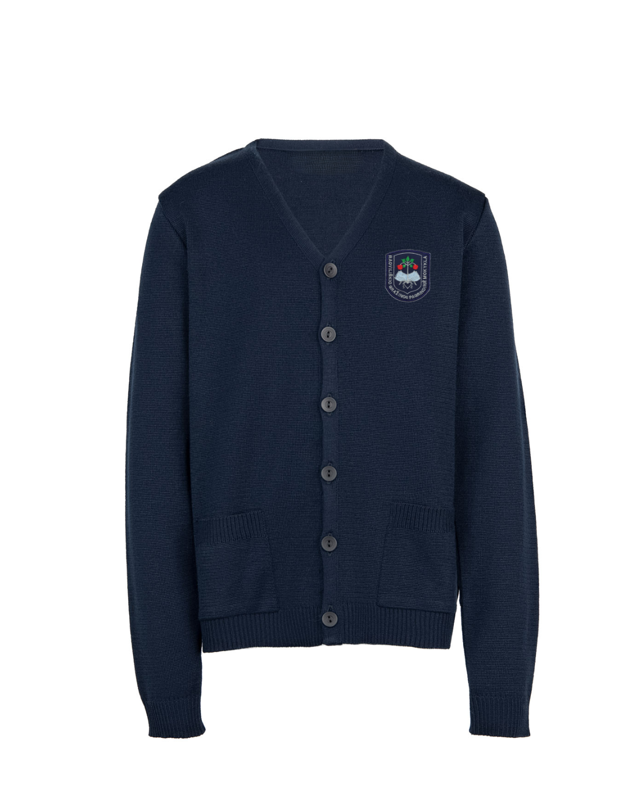 Žaketas su mokyklos emblema