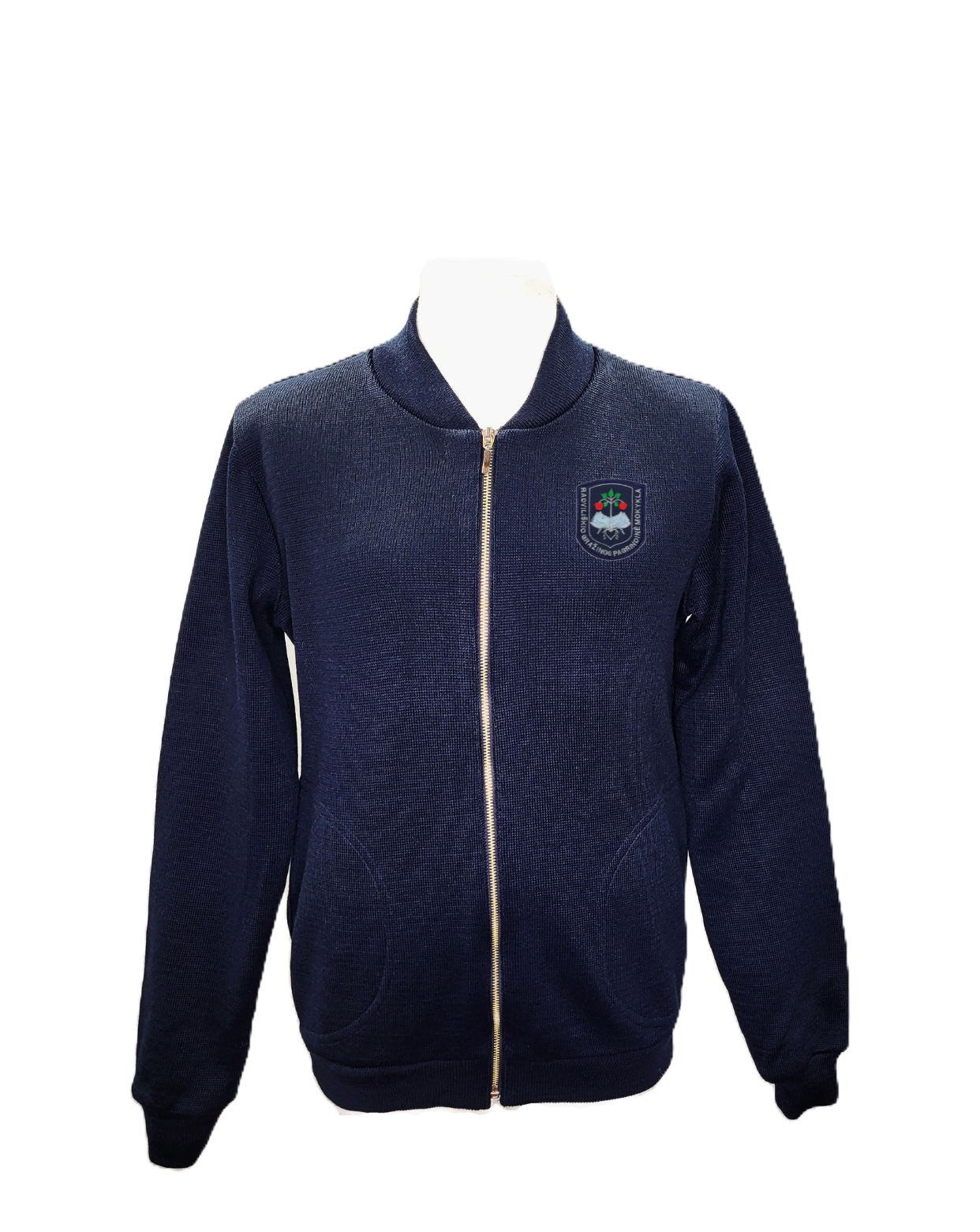 Užtraukiamas megztinis su mokyklos emblema