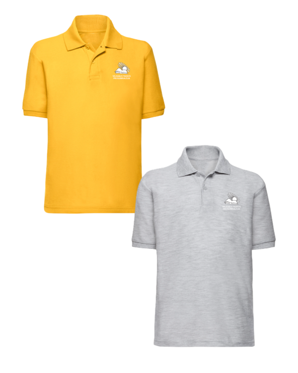 Polo marškinėliai trumpomis rankovėmis su mokyklos logotipu