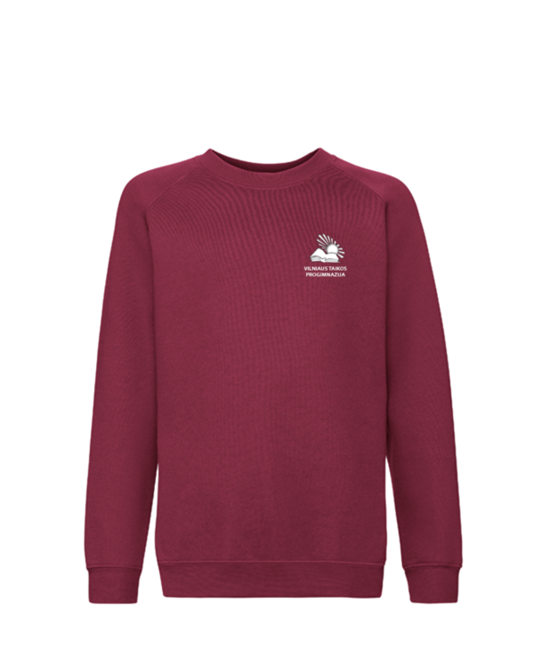 Sportinio stiliaus trikotažinis bliuzonas su mokyklos emblema
