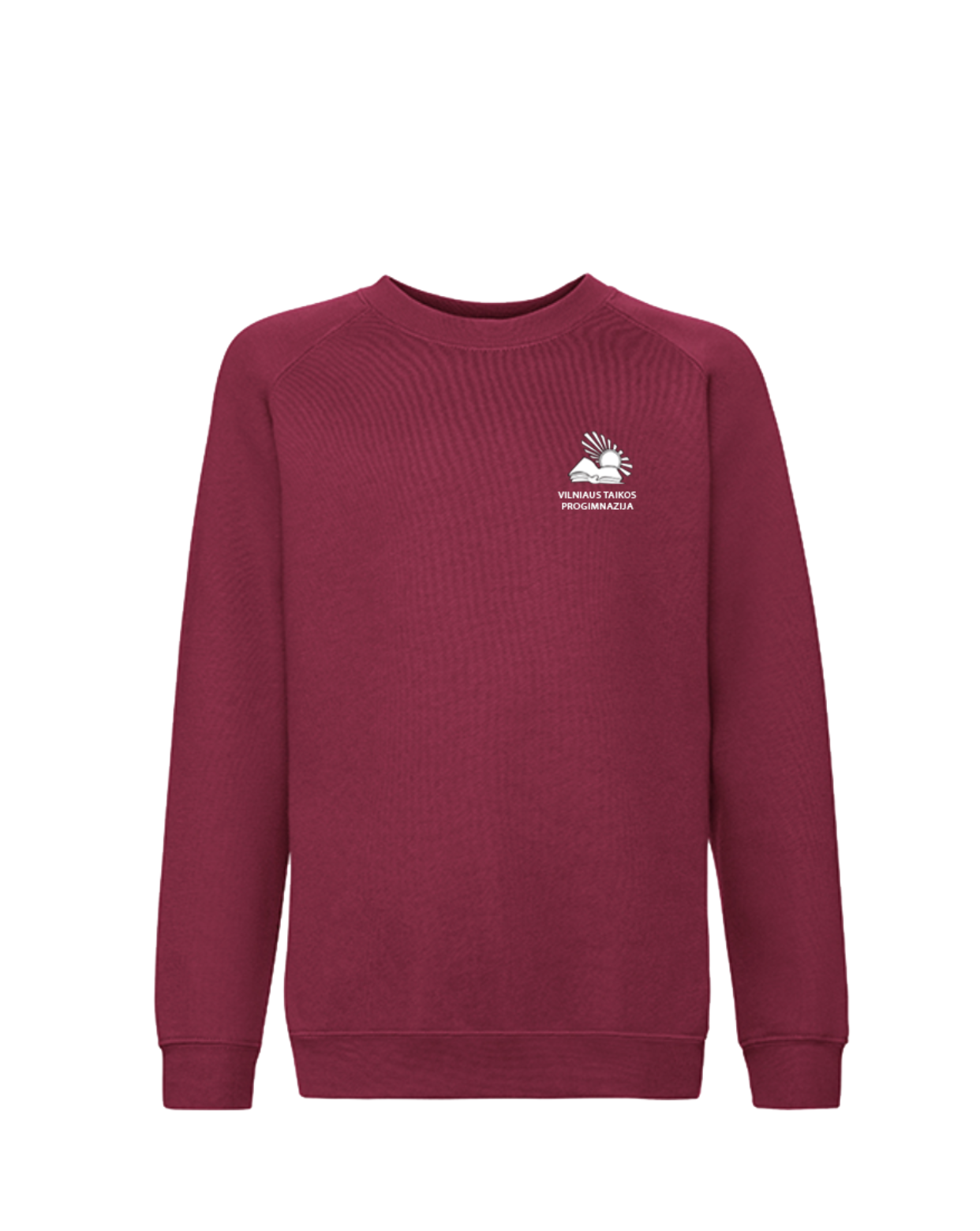 Sportinio stiliaus trikotažinis bliuzonas su mokyklos emblema