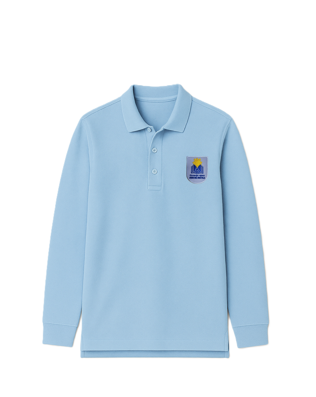 Polo marškinėliai ilgomis rankovėmis su mokyklos logotipu