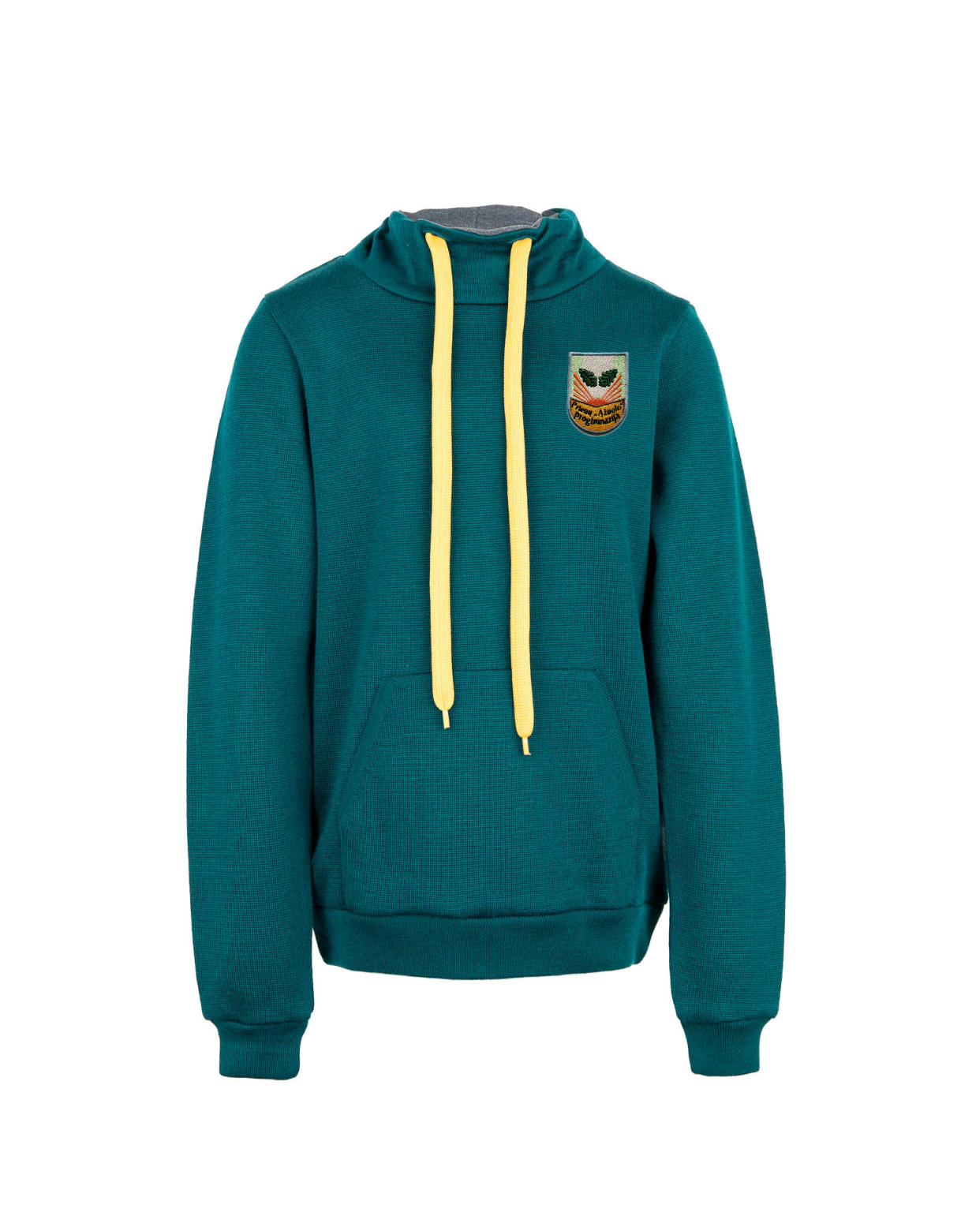 Megztas sportinis džemperis su mokyklos emblema