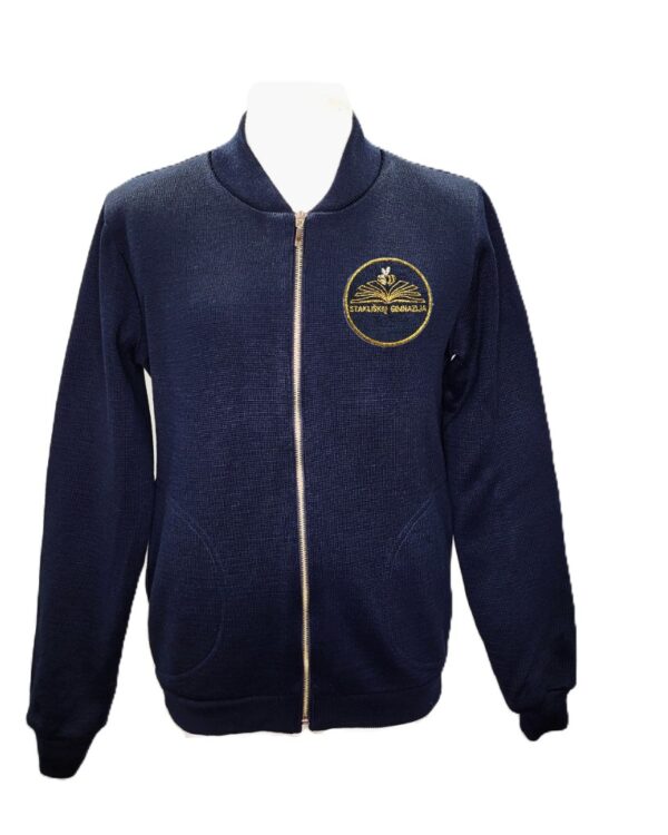 Užtraukiamas megztinis su mokyklos emblema