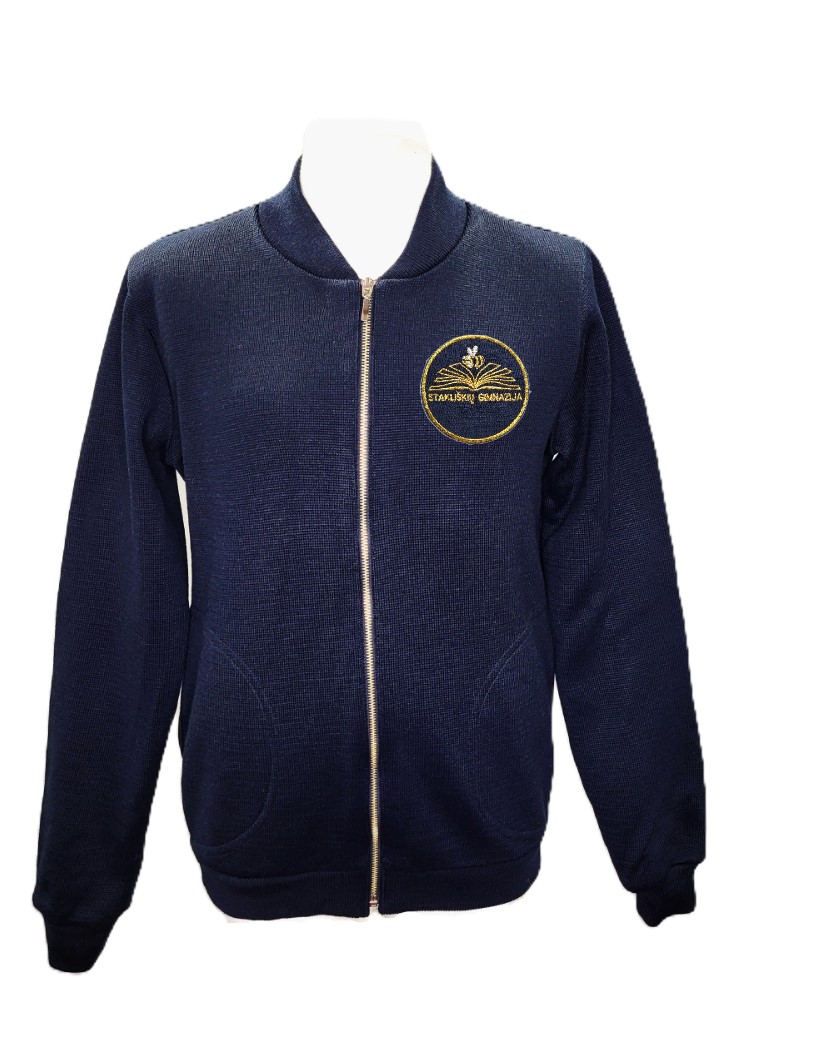 Užtraukiamas megztinis su mokyklos emblema