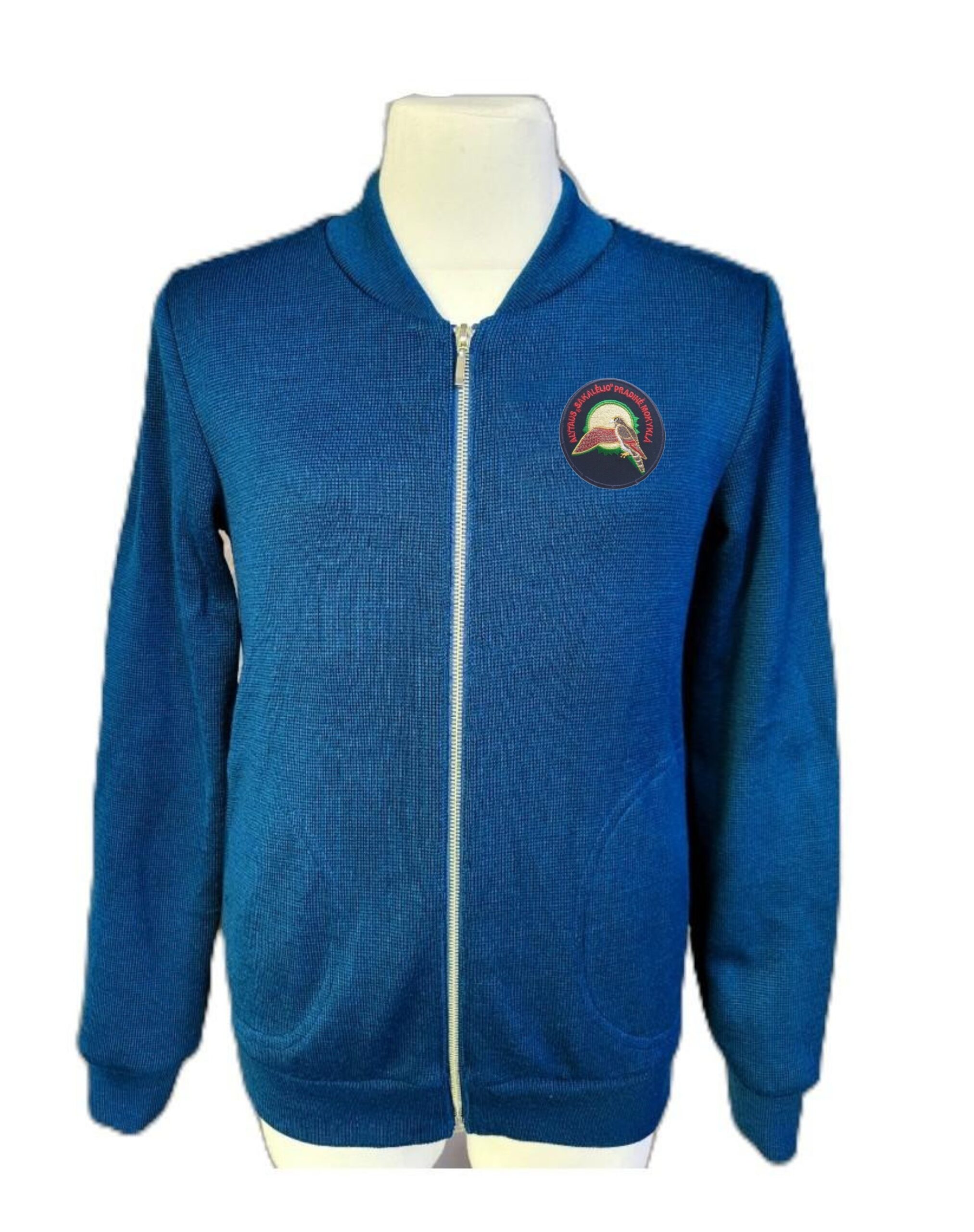 Užtraukiamas megztinis su mokyklos emblema