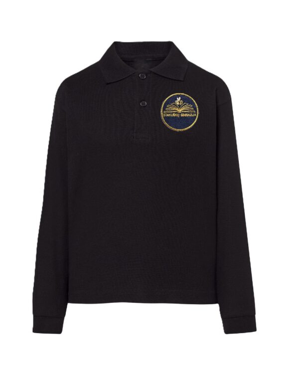 Polo marškinėliai ilgomis rankovėmis su mokyklos logotipu