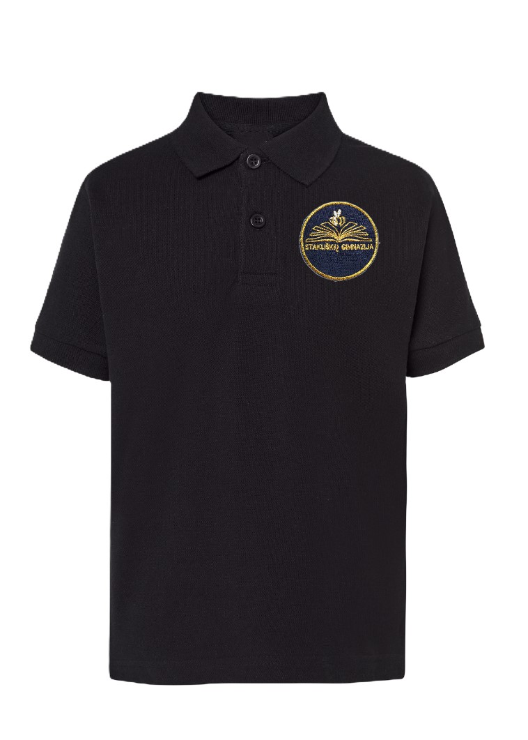 Polo marškinėliai trumpomis rankovėmis su mokyklos logotipu