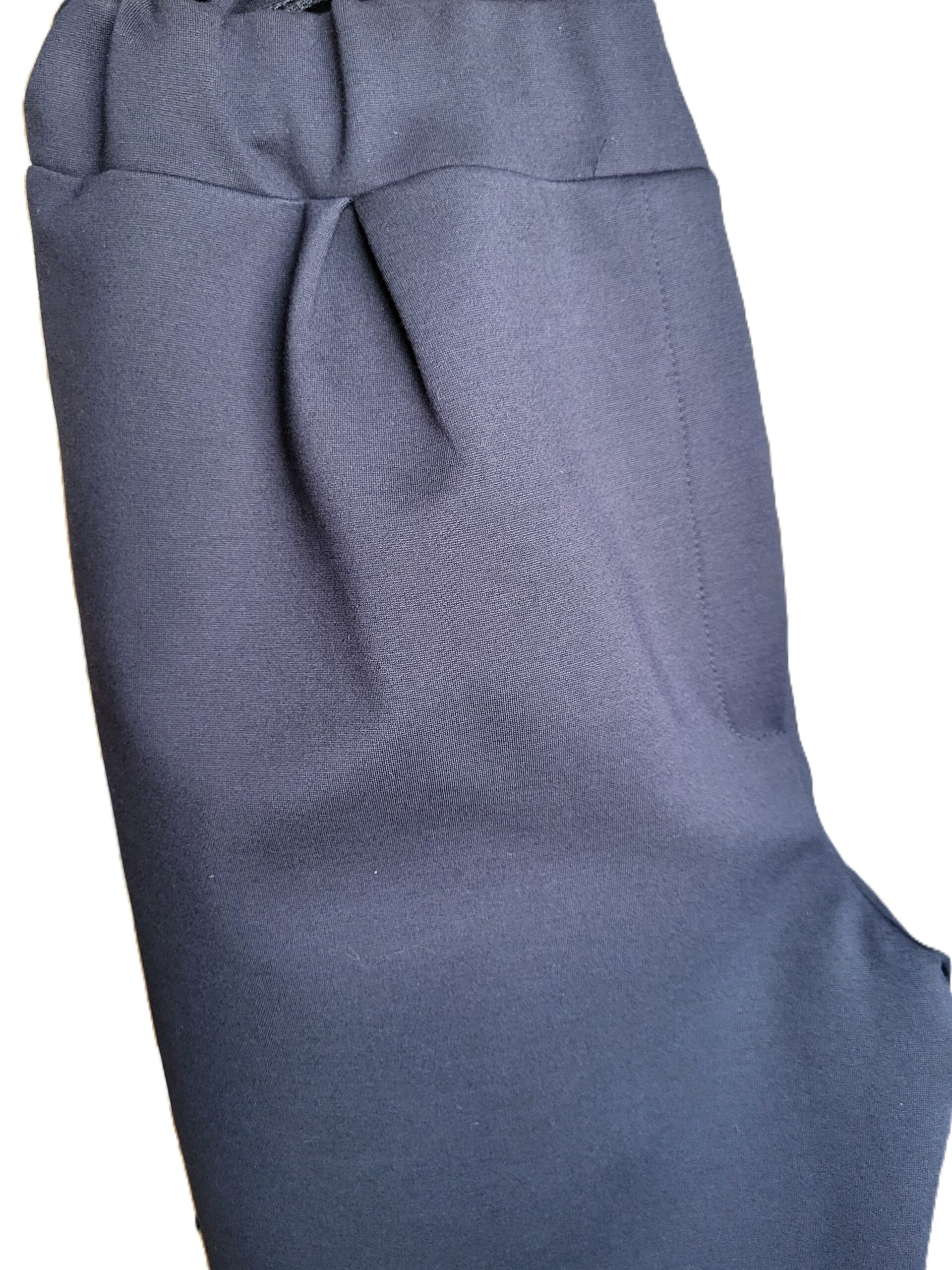 Klasikinės tamsiai mėlynos plačios kelnės - Image 2