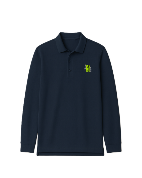 Polo marškinėliai ilgomis rankovėmis su mokyklos logotipu