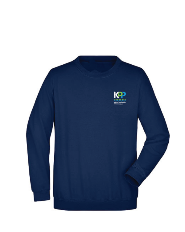 Trikotažinis sportinio tipo džemperis su mokyklos emblema